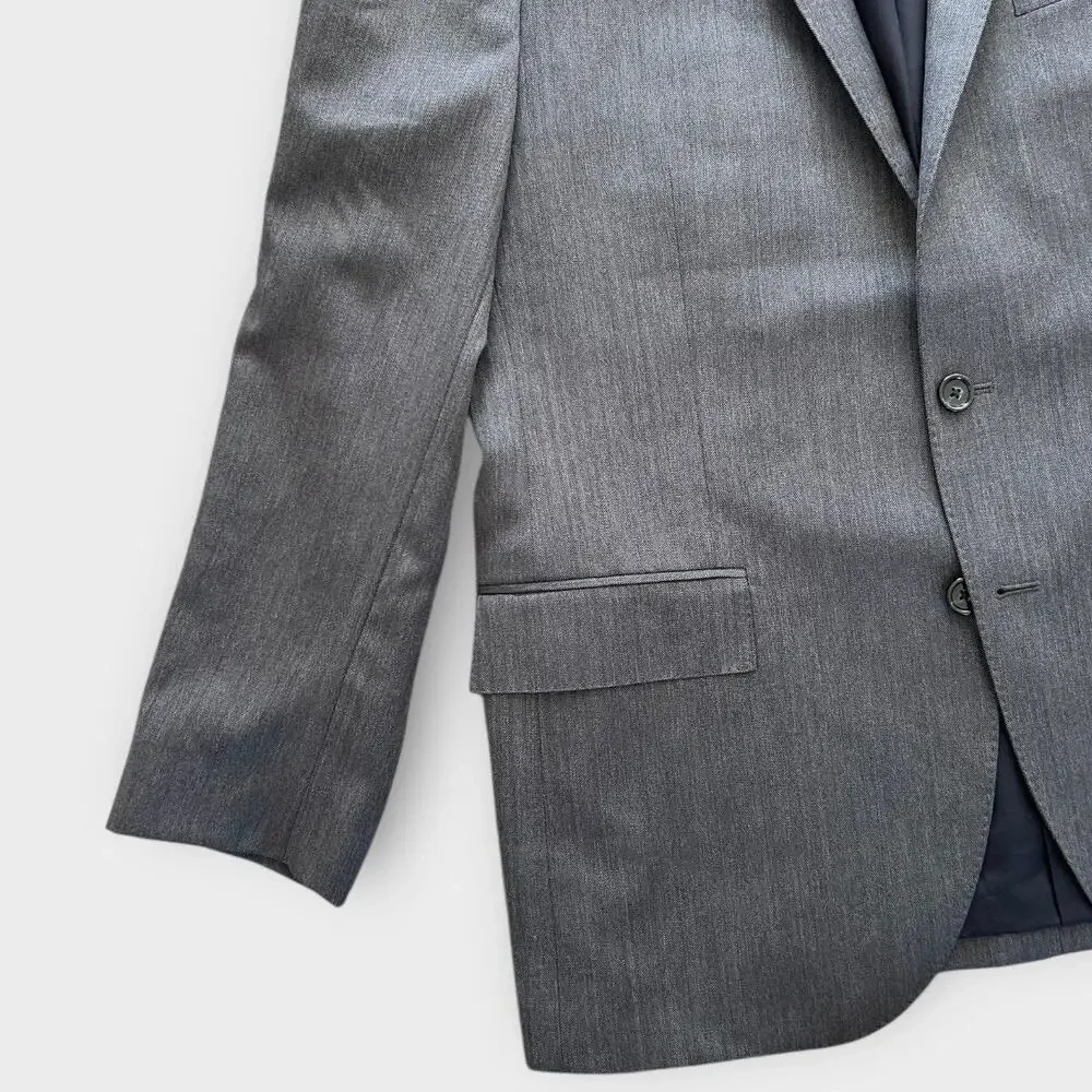 J.Crew Ludlow Jacket Blazer Men's 42R Gray Italian Wool Herringbone Tollegno